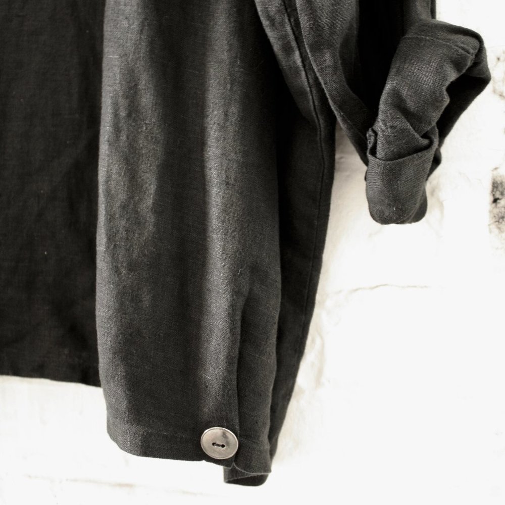 VTG oversized black linen jacket by FLAX - Picture 7 of 8